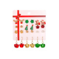 2020 Hot Sale Fashion süße 9 Paare Stift Ohrringe Sets Weihnachtsbaumelch -Claus -Ohrringe Sets für Frauen Schmuck